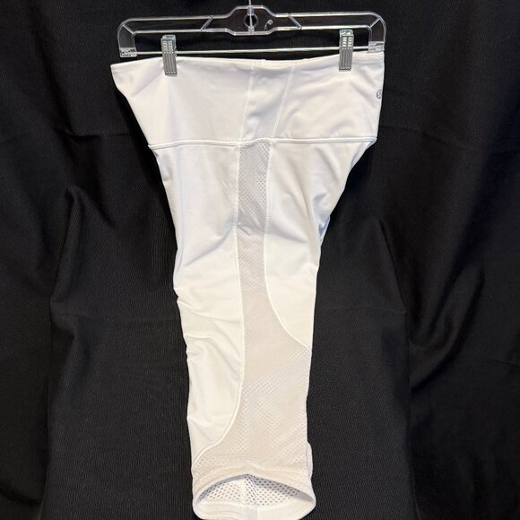 LULULEMON Women's Large White Ready Set Go Crop Mesh Panels - Picture 10 of 11